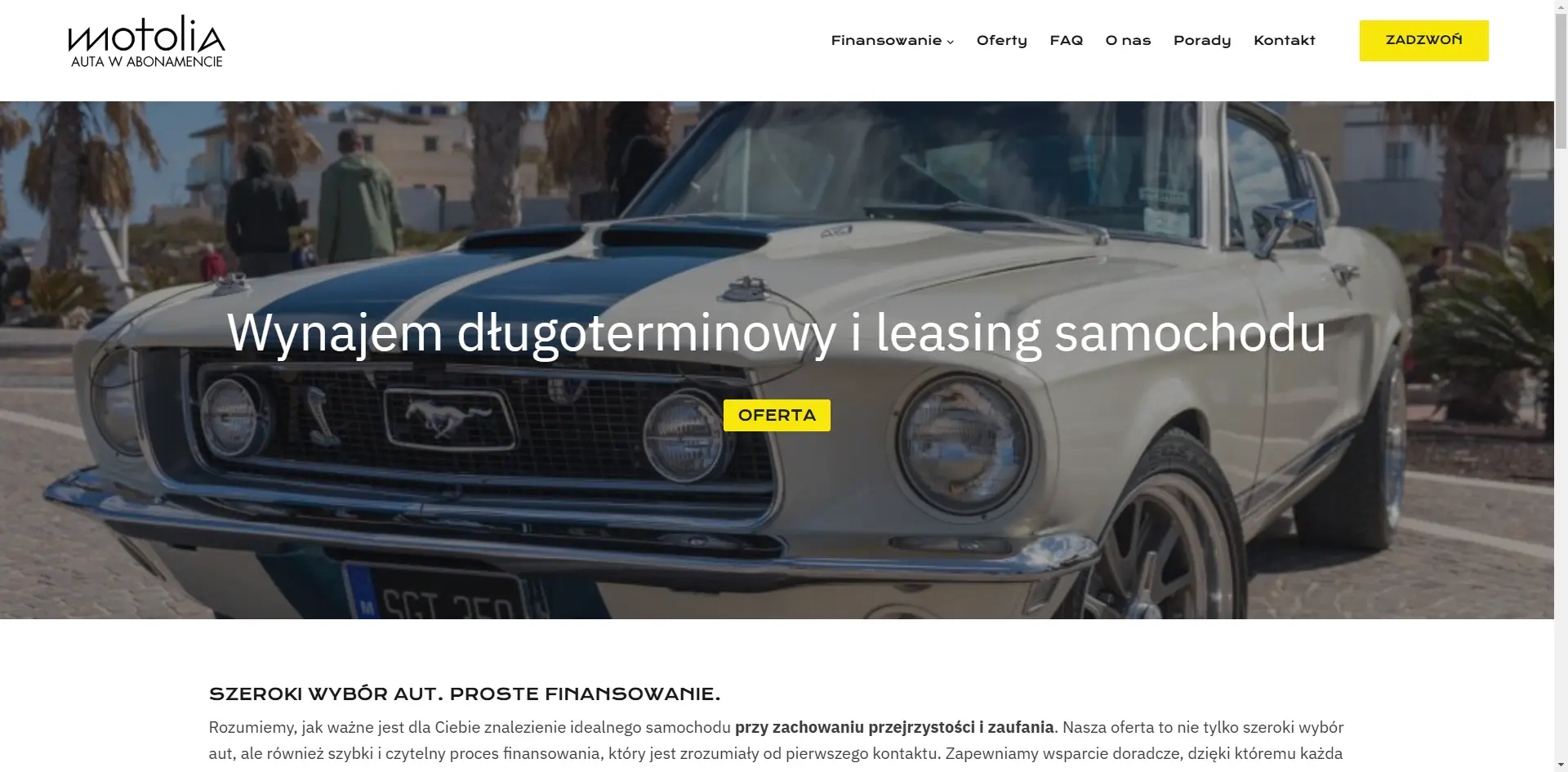 Projekt strony internetowej dla Motolia – WordPress | CleanCode