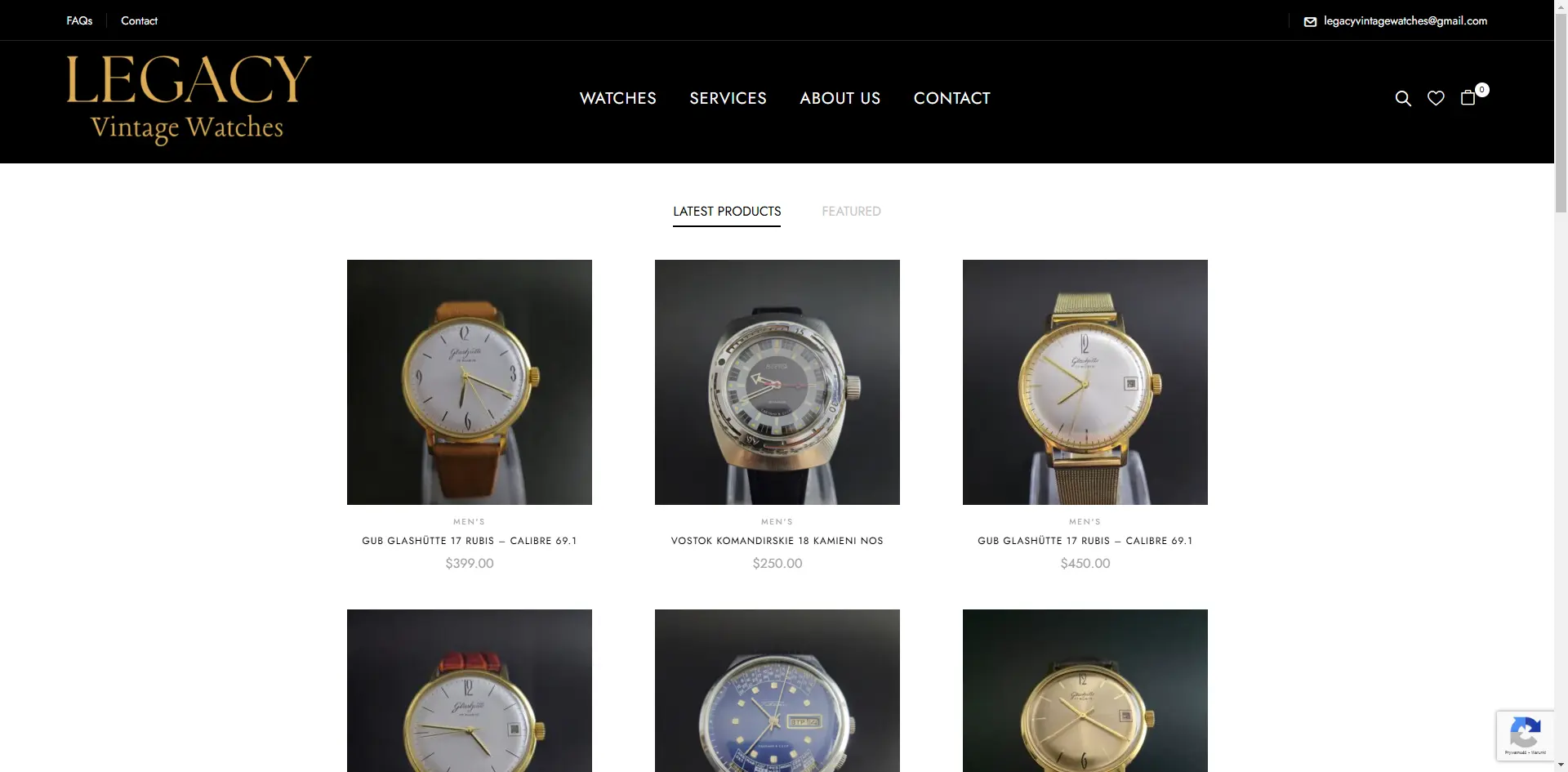 Projekt strony internetowej dla Legacy Vintage Watches – Woocomerce | CleanCode
