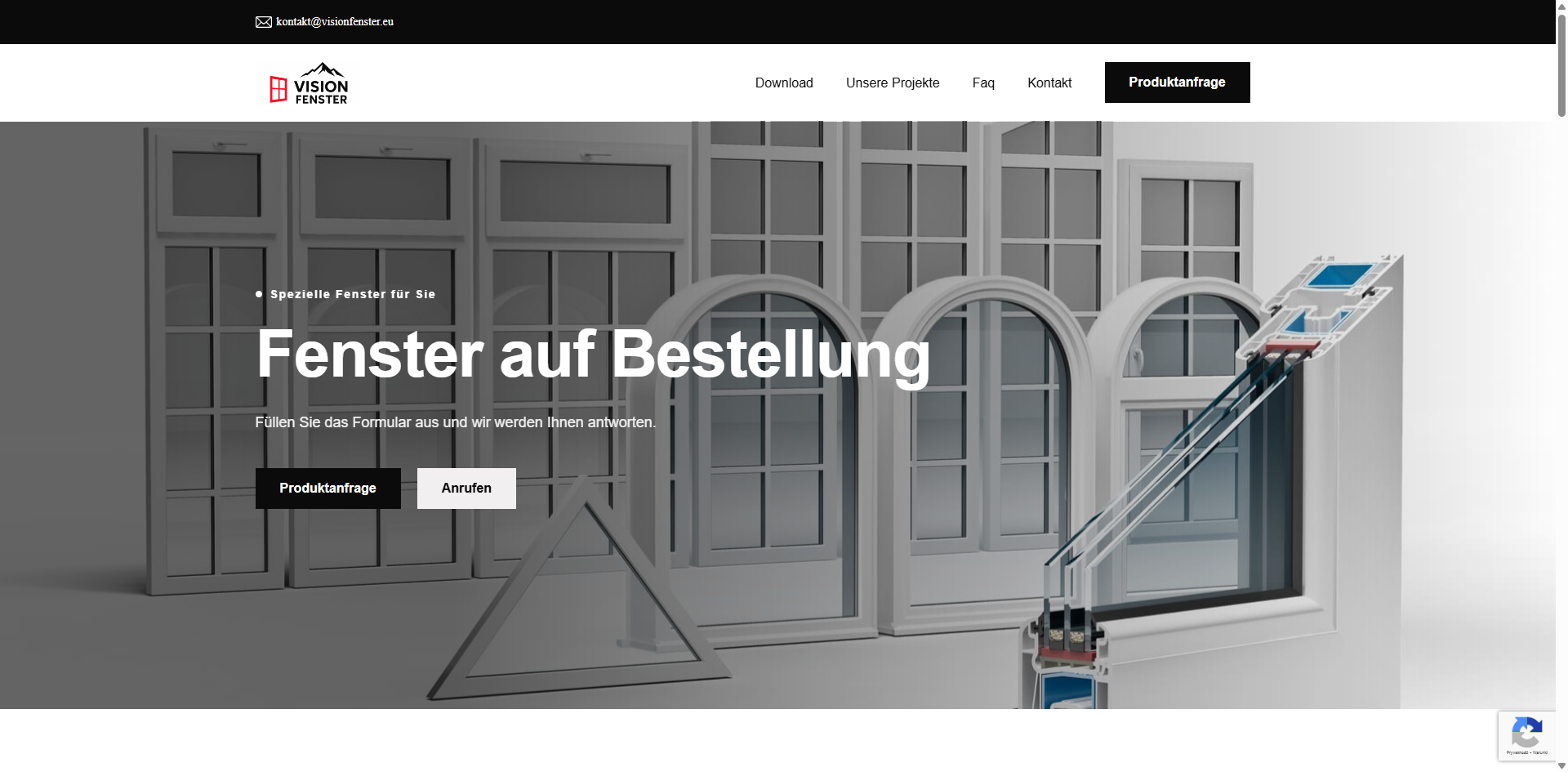 Projekt strony internetowej dla Vision Fenster – WordPress | CleanCode