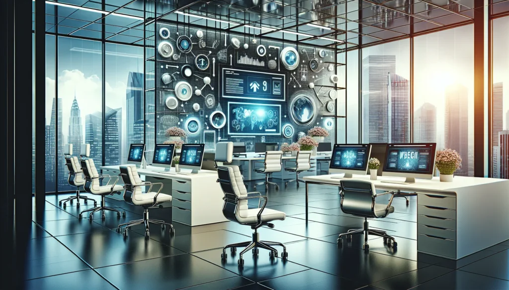 Core Web Vitals - scena biura z technologią