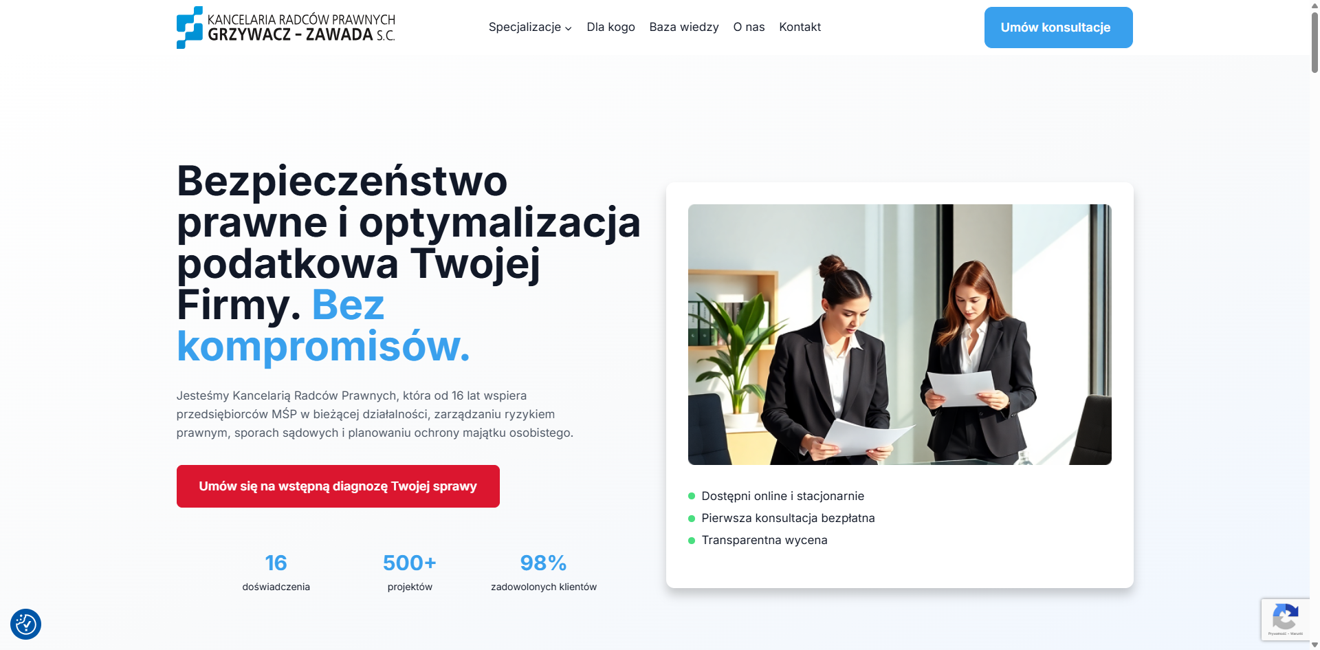 Kancelaria Grzywacz Zawada - tworzenie stron www