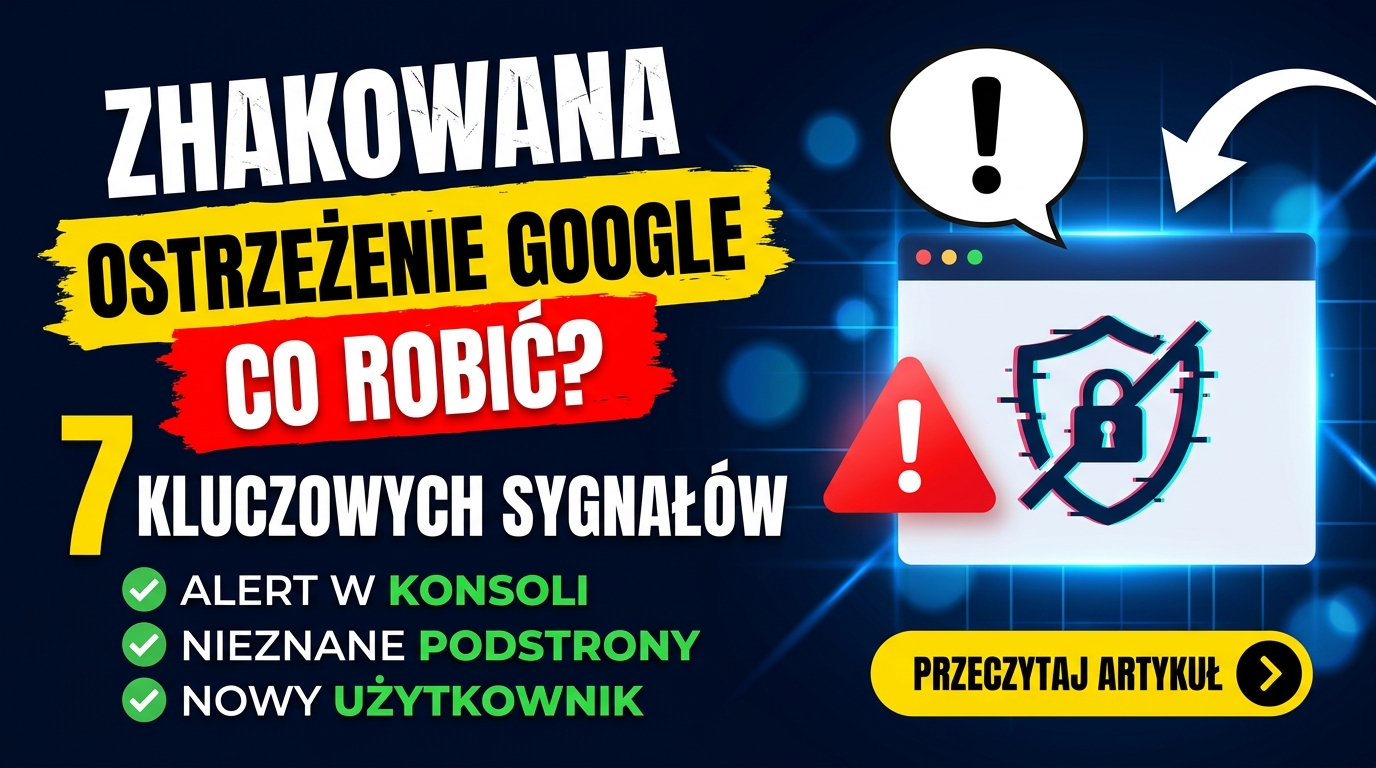 Objawy zhakowania strony internetowej, komunikat ostrzegawczy