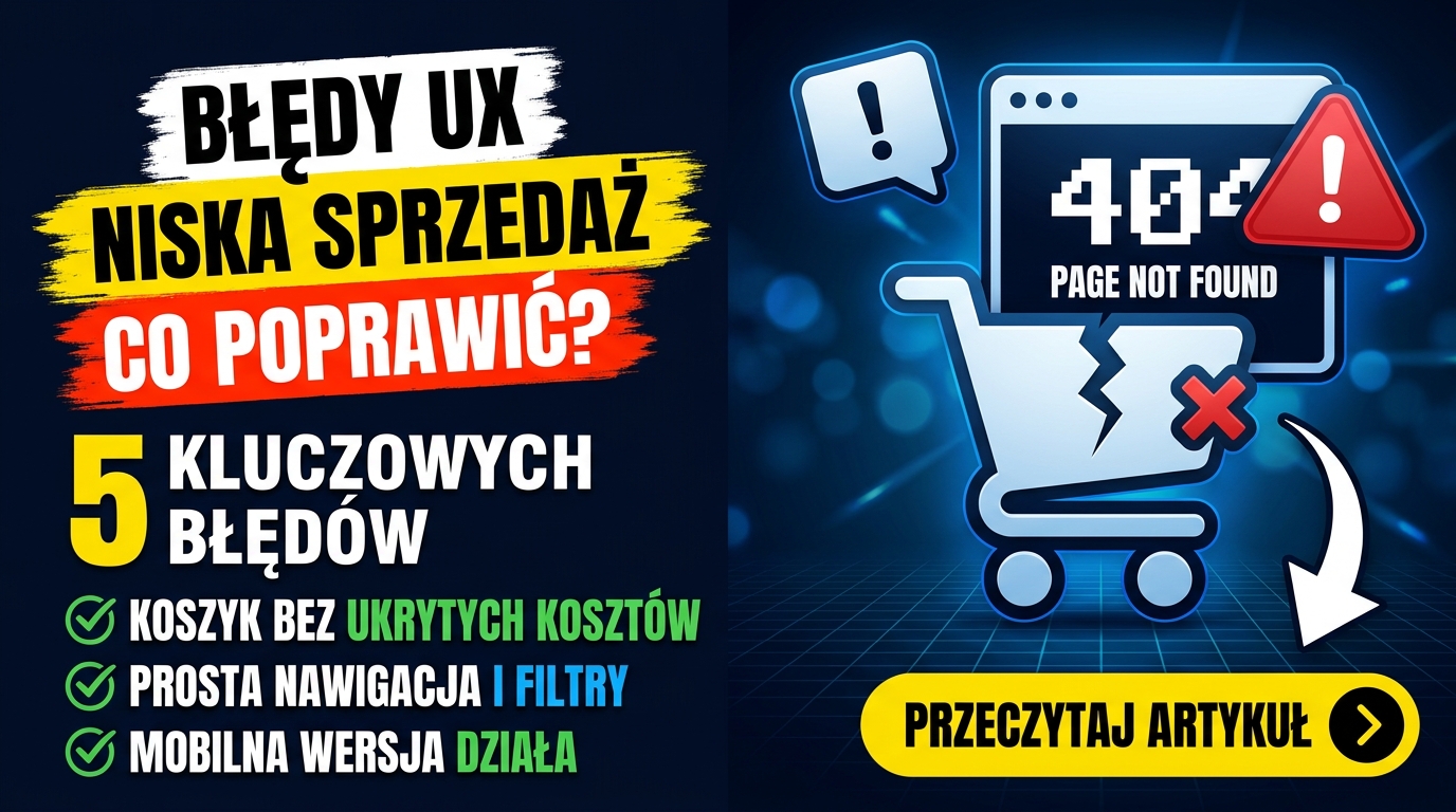 Najczęstsze błędy w sklepach internetowych widoczne na ekranie laptopa